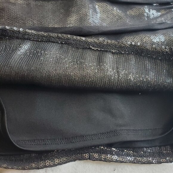 Tadashi Shoji Black Silk Sequin Sheath Dress Size 4 - Picture 9 of 11